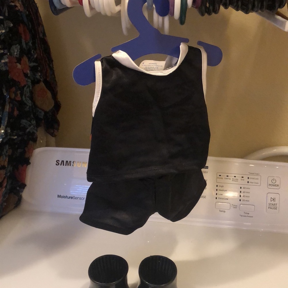 BAB basket ball out fit on hanger and shoes. - Picture 6 of 6